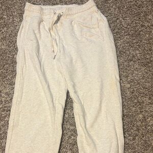 Aerie Cream cuffed joggers